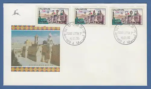 Israel Touristik ATM Bethlehem Mi.-Nr. 11.2y Satz 90-140-170 auf FDC 19.03.95 