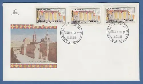 Israel Touristik ATM Capernaum Mi.-Nr. 22.2y Satz 90-140-170 auf FDC 19.03.95 
