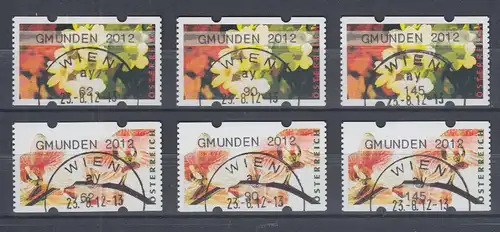 Österreich ATM Blumen Mi.-Nr. 24 und 25 GMUNDEN 2012, 62-90-145 O