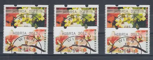 Österreich ATM Blumen Mi.-Nr. 24 und 25 HIBRIA, 62-90-145 O