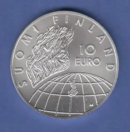 Finnland 2002 Silbermünze 10 Euro 50 Jahre Olympische Spiele Helsinki , stg