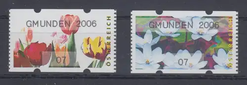 Österreich Sielaff-ATM Blumen Mi.-Nr. 6-7 GMUNDEN 2006 je Kleinwert 07 **