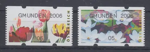 Österreich Sielaff-ATM Blumen Mi.-Nr. 6-7 GMUNDEN 2006 je Kleinwert 05 **