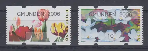 Österreich Sielaff-ATM Blumen Mi.-Nr. 6-7 GMUNDEN 2006 je Kleinwert 10 **