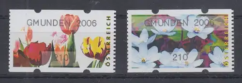 Österreich Sielaff-ATM Blumen Mi.-Nr. 6-7 GMUNDEN 2006 je hoher Wert 210 **