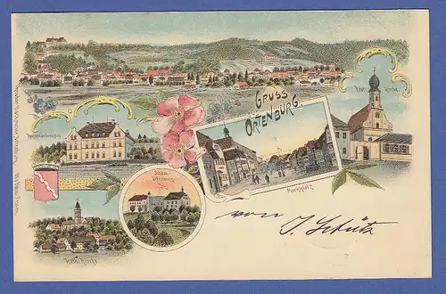 AK Gruss aus Ortenburg, mehrere Ansichten, gelaufen 1898
