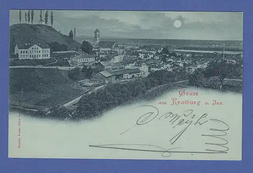 AK Gruss aus Kraigurg am Inn, Mondscheinkarte gelaufen 1898