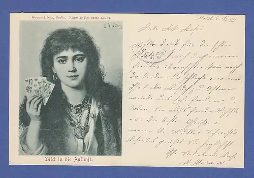 AK E.Hadez Blick in die Zukunft, gelaufen 1899