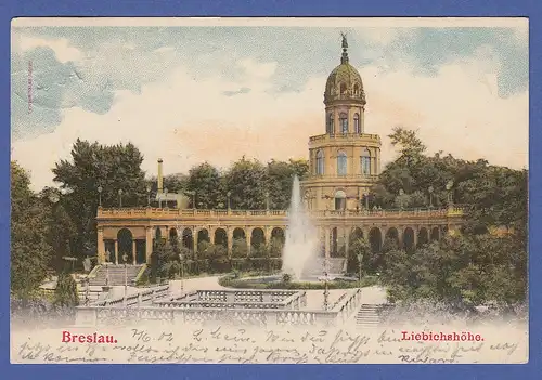 AK Breslau Liebichshöhe gelaufen 1902