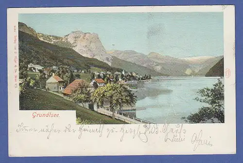 AK Österreich Grundlsee  gelaufen 1902 nach München.  