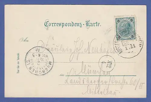AK Österreich Grundlsee  gelaufen 1902 nach München.  
