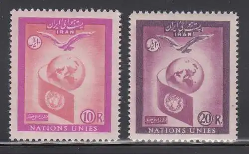 Persien / Iran 1957 Tag der Vereinten Nationen UNO ,  Mi.-Nr. 1018-19 ** 