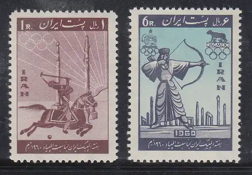 Persien / Iran 1960 Olympische Spiele Rom , Mi.-Nr. 1080-81 ** 