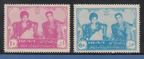 Persien / Iran 1961 Reza Schah Pahlavi, Farah Diba, Prinz Cyrus  Nr. 1099-1100 