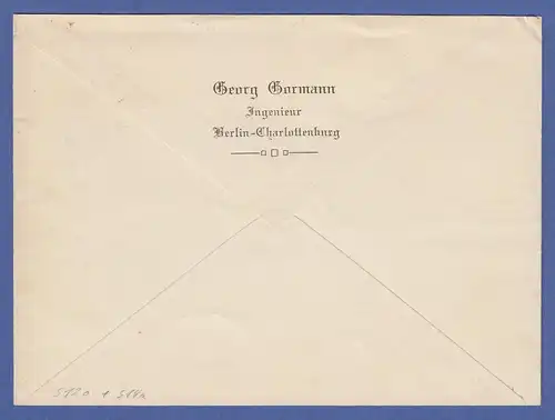 Dt. Reich Germania Rollenmarken-Zusammendrucke S12a und S14a auf Brief Cottbus