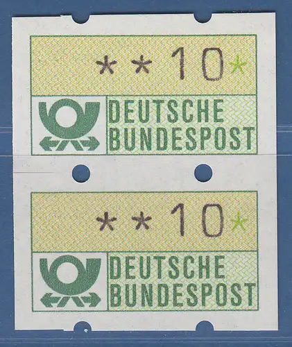 Deutschland ATM Mi.-Nr. 1.1 Paar zusammenhängend Teildrucke **10 (ohne DBP)