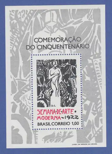 Brasilien 1972 Block 29 ** Moderne Kunst  /  Brasil RHM Bloco B-31