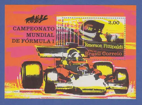 Brasilien 1972 Block 31 ** Formel I Emerson Fittipaldi  /  Brasil RHM Bloco B-33