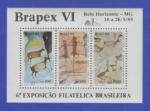 Brasilien 1985 Block 67 ** Brapex VI Belo Horizonte  / Brasil RHM Bloco B-69
