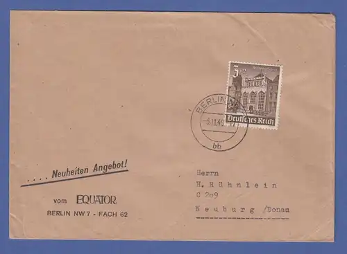 Dt. Reich WHW 1940 3 Pfg-Wert Mi.-Nr. 751 auf portoger. FDC 5.11.40