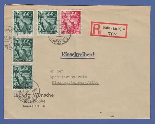 Dt. Reich 1938 Machtergreifung Mi.-Nr. 660-61 auf portoger. R-FDC Halle 28.1.38