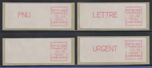 Frankreich CGA-Alcatel ATM LSA06-92184 Satz 4 Werte aus 3. Tarif  ** 