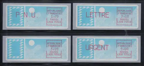 Frankreich Crouzet ATM LS09 75513 auf blauem Taube-Papier Satz 4 Werte **   