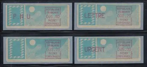 Frankreich ATM C001.01021, Papier Taube lilarot, runde Ecken, Satz 6.Tarif