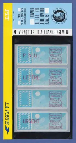 Frankreich ATM C004.75961, Papier Taube, lilarot, runde Ecken, VS-Satz 5.Tarif