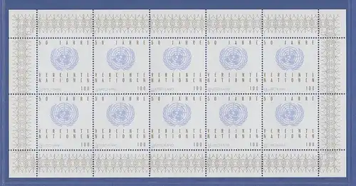 Zehnerbogen ** 1995  Mi.-Nr. 1804  50 Jahre Vereinte Nationen