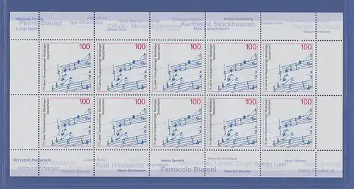 Zehnerbogen ** 1996  Mi.-Nr.  1890 Donaueschinger Musiktage   