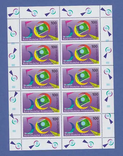 Zehnerbogen ** 1996  Mi.-Nr. 1878 Tag der Briefmarke 50 Jahre BDPh