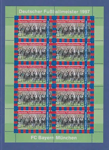 Zehnerbogen ** 1997 Mi.-Nr.1958  FC Bayern München Deutscher Fußballmeister 