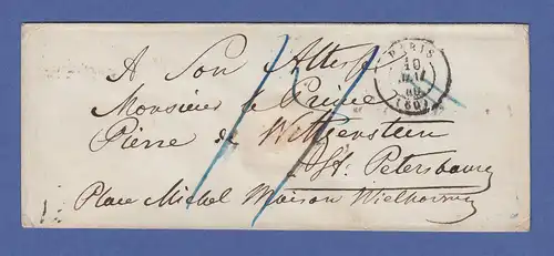 Brief aus Paris 1849 gelaufen an Prince Pierre de WITTGENSTEIN , St. Petersburg 