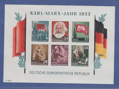DDR 1953 Mi.-Nr. Block 8B YII Karl Marx Block postfrisch **