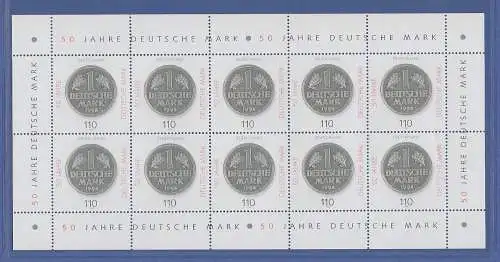 Zehnerbogen ** 1998 Mi.-Nr. 1996  50 Jahre Deutsche Mark