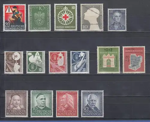 Bundesrepublik: Briefmarken-Jahrgang 1953 komplett postfrisch !  SONDERPREIS