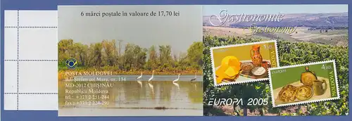 Moldavien  2005 EUROPA Gastronomie Mi.-Nr. 511-12 Markenheftchen MH 9 gestempelt
