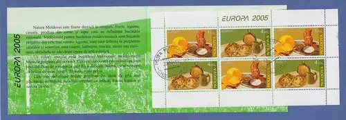 Moldavien  2005 EUROPA Gastronomie Mi.-Nr. 511-12 Markenheftchen MH 9 gestempelt