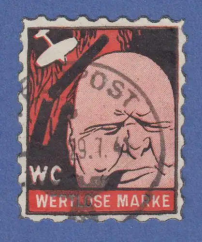 Deutsches Reich Propaganda-Fälschung WC (Winston Churchill) "WERTLOSE MARKE"