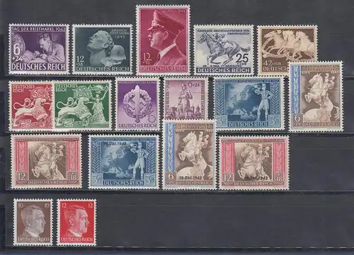 Deutsches Reich: alle Briefmarken des Jahrgangs 1942 komplett postfrisch ** 