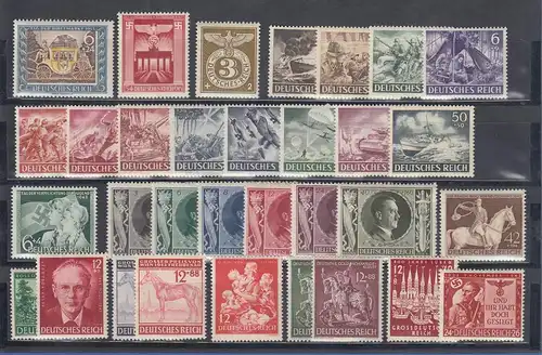 Deutsches Reich: alle Briefmarken des Jahrgangs 1943 komplett postfrisch ** 