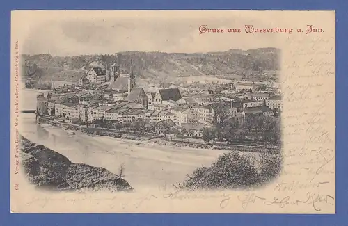 AK Bayern Gruss aus Wasserburg am Inn,  gel. 1899