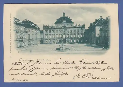 AK Ludwigsburg Corps de Logis,  gel. 1897