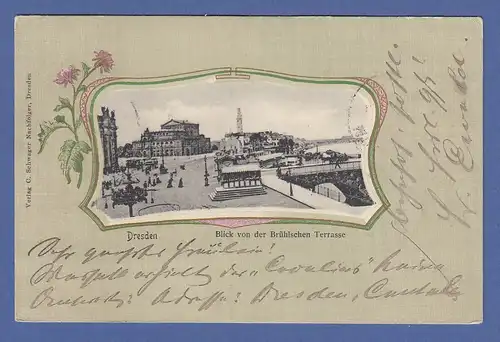 AK Dresden Blick von der Brühlschen Terrasse, gelaufen 1902