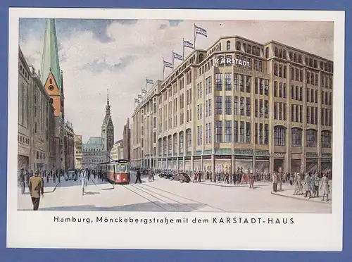 AK Werbung Karstadt Haus Hamburg Mönckebergstrasse , um 1960