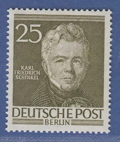 Berlin 1952 Friedrich Schinkel 25 Pfg Mi.-Nr. 98 ** geprüft Schlegel BPP