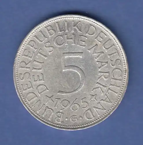 Bundesrepublik Kursmünze 5 Mark Silber-Adler 1965 G