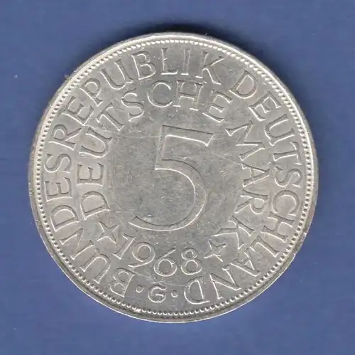 Bundesrepublik Kursmünze 5 Mark Silber-Adler 1968 G