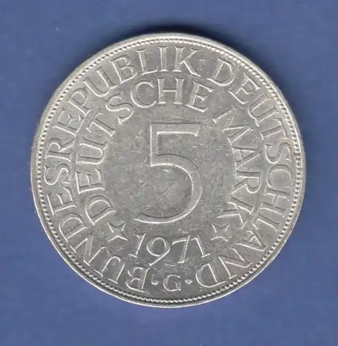 Bundesrepublik Kursmünze 5 Mark Silber-Adler 1971 G